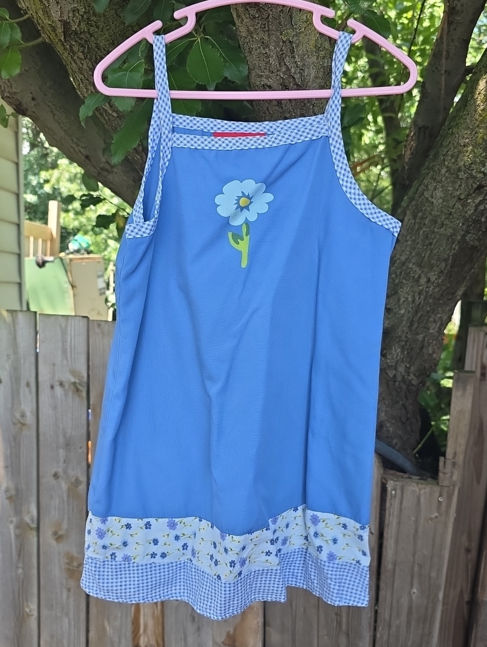 Blue Floral Girls' Tank Top with Appliqué